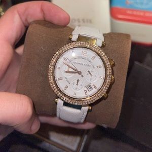 White and rose gold Michael Kors Watch